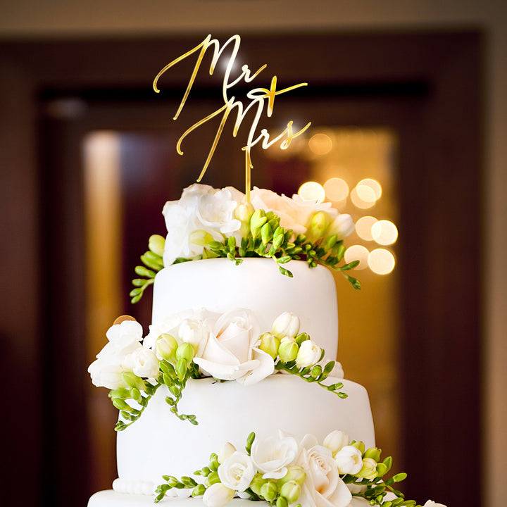 Mr & Mrs Cake Topper - GARDEN FORMAL