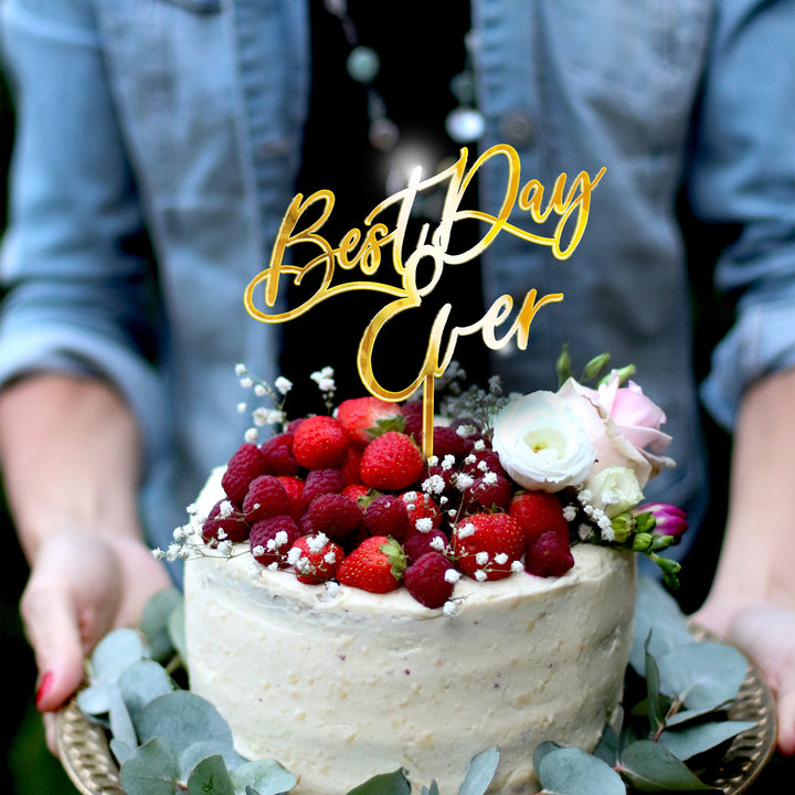BEST DAY EVER CAKE TOPPER - RUSTIC BANQUET