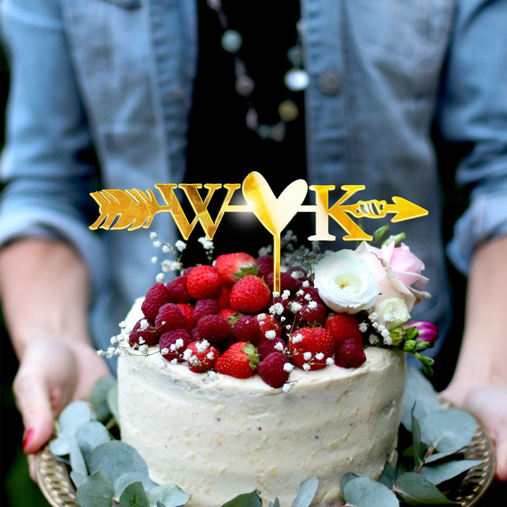 Heart and Cupids Arrow CAKE TOPPER