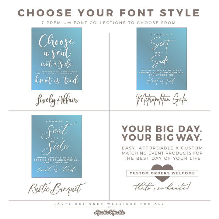 CHOOSE A SEAT, NOT A SIDE CEREMONY DECAL - FAIRYTALE EVENING