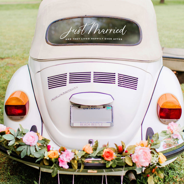 CUSTOM JUST MARRIED DECAL - RUSTIC BANQUET