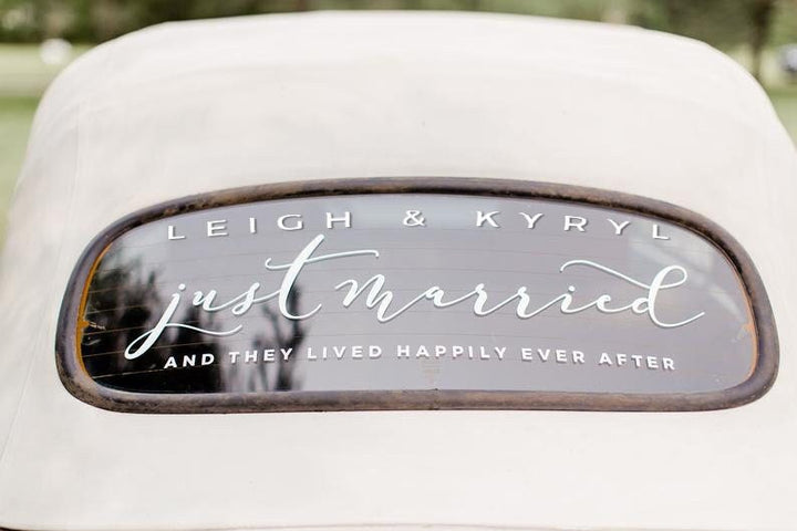 Custom Just Married DECAL (Flourishless) - ROMANTIC SOIRÉE