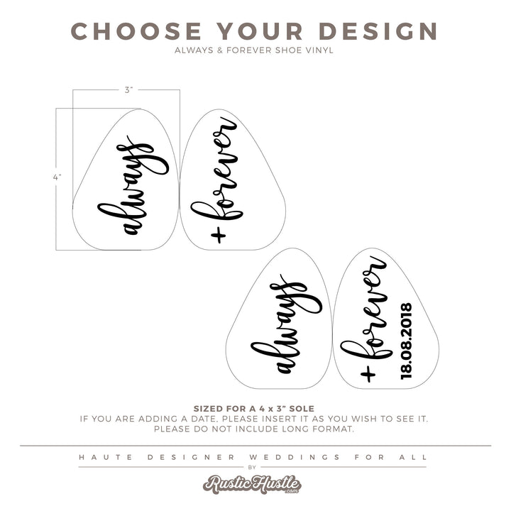 Always + Forever Wedding Shoe Sole DECAL - LIVELY AFFAIR