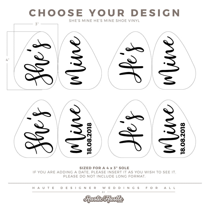 He's Mine | She's Mine Wedding Shoe Sole DECAL - LIVELY AFFAIR