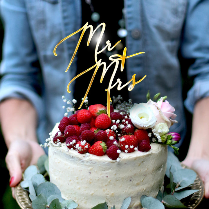 Mr & Mrs Cake Topper - GARDEN FORMAL