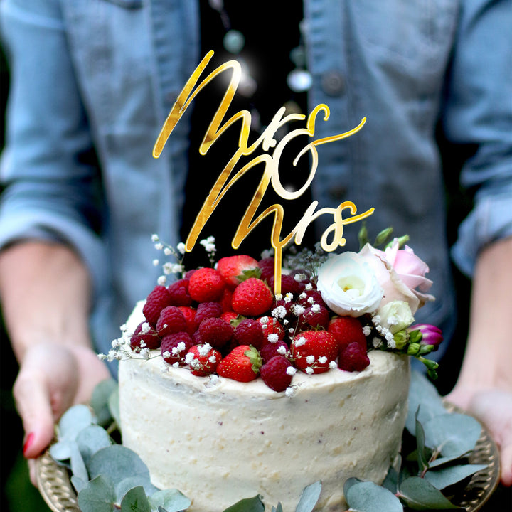 Mr & Mrs Cake Topper - RUSTIC BANQUET