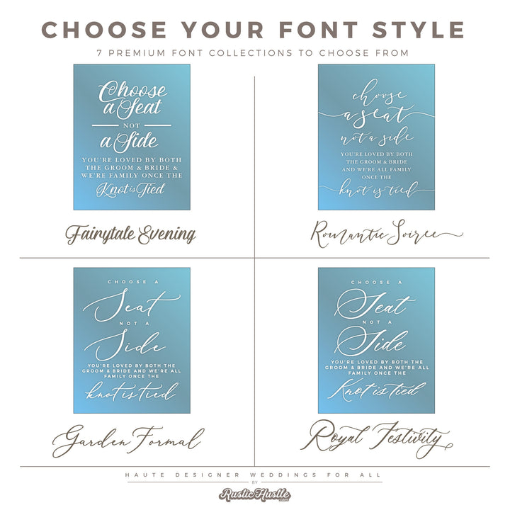 CHOOSE A SEAT, NOT A SIDE CEREMONY DECAL - FAIRYTALE EVENING