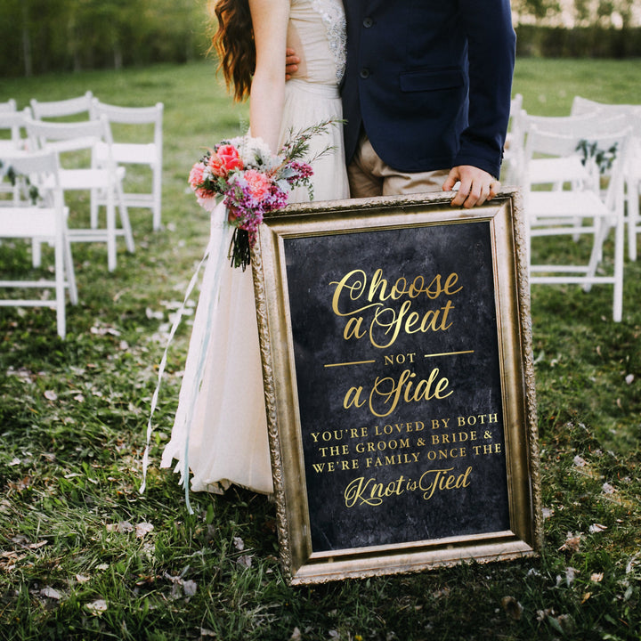 CHOOSE A SEAT, NOT A SIDE CEREMONY DECAL - FAIRYTALE EVENING