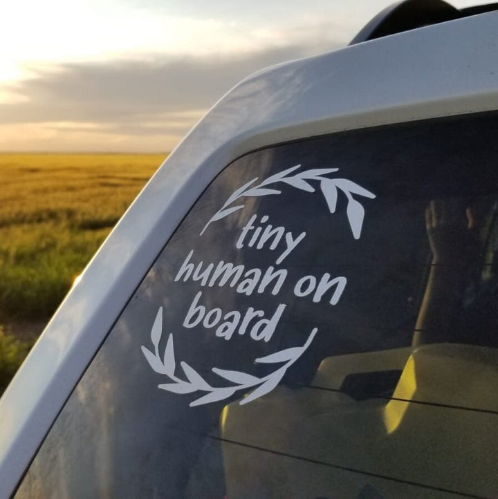 Tiny Human On Board Vinyl DECAL for Car, Baby On Board Sign for Car, Baby Shower Gift