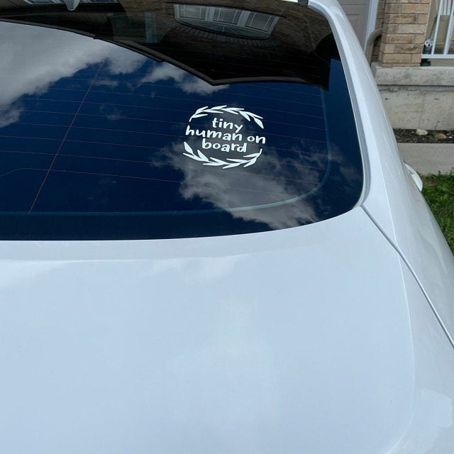 Tiny Human On Board Vinyl DECAL for Car, Baby On Board Sign for Car, Baby Shower Gift