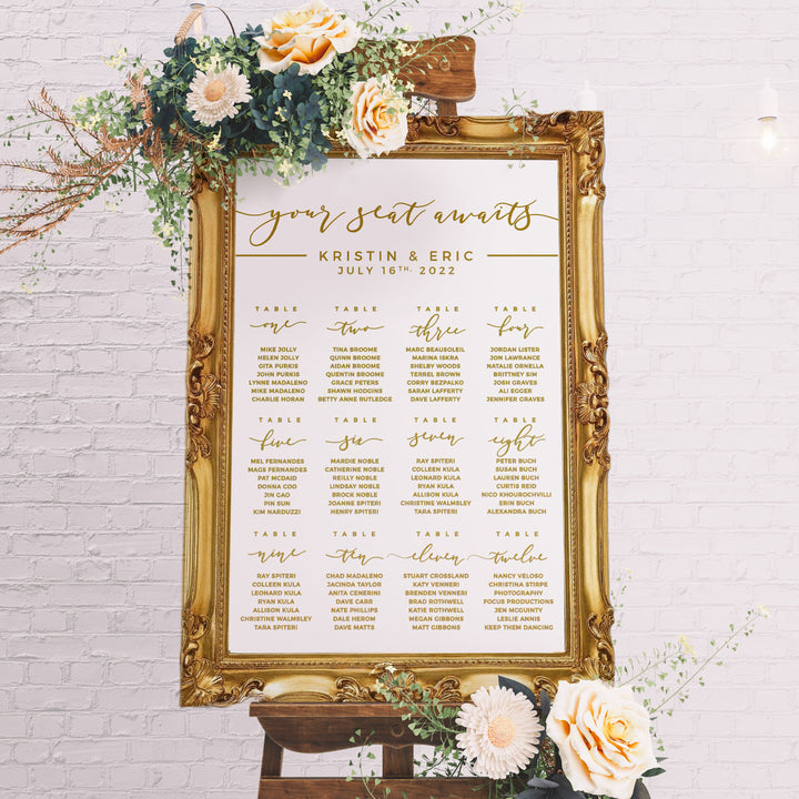 'Your Seat Awaits' Custom Seating Chart Header Decal - ROMANTIC SOIRÉE