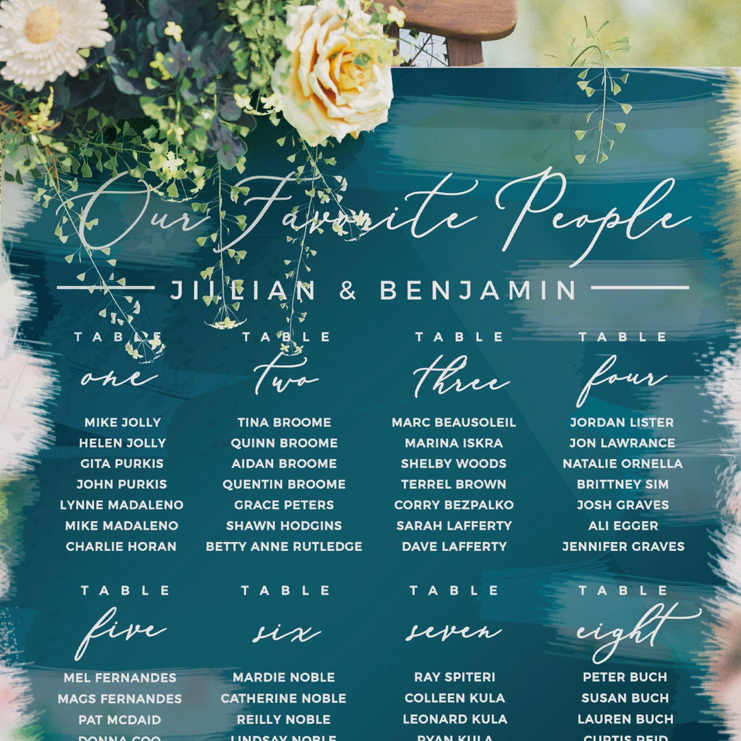 Our Favorite People Custom Seating Chart Header Decal  - GARDEN FORMAL
