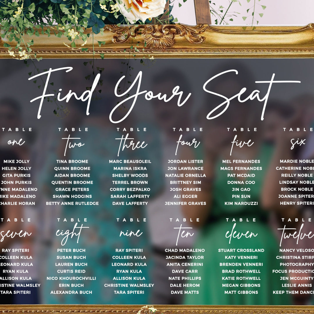 'Please Find Your Seat' Custom Seating Chart Header Decal - METROPOLITAN GALA