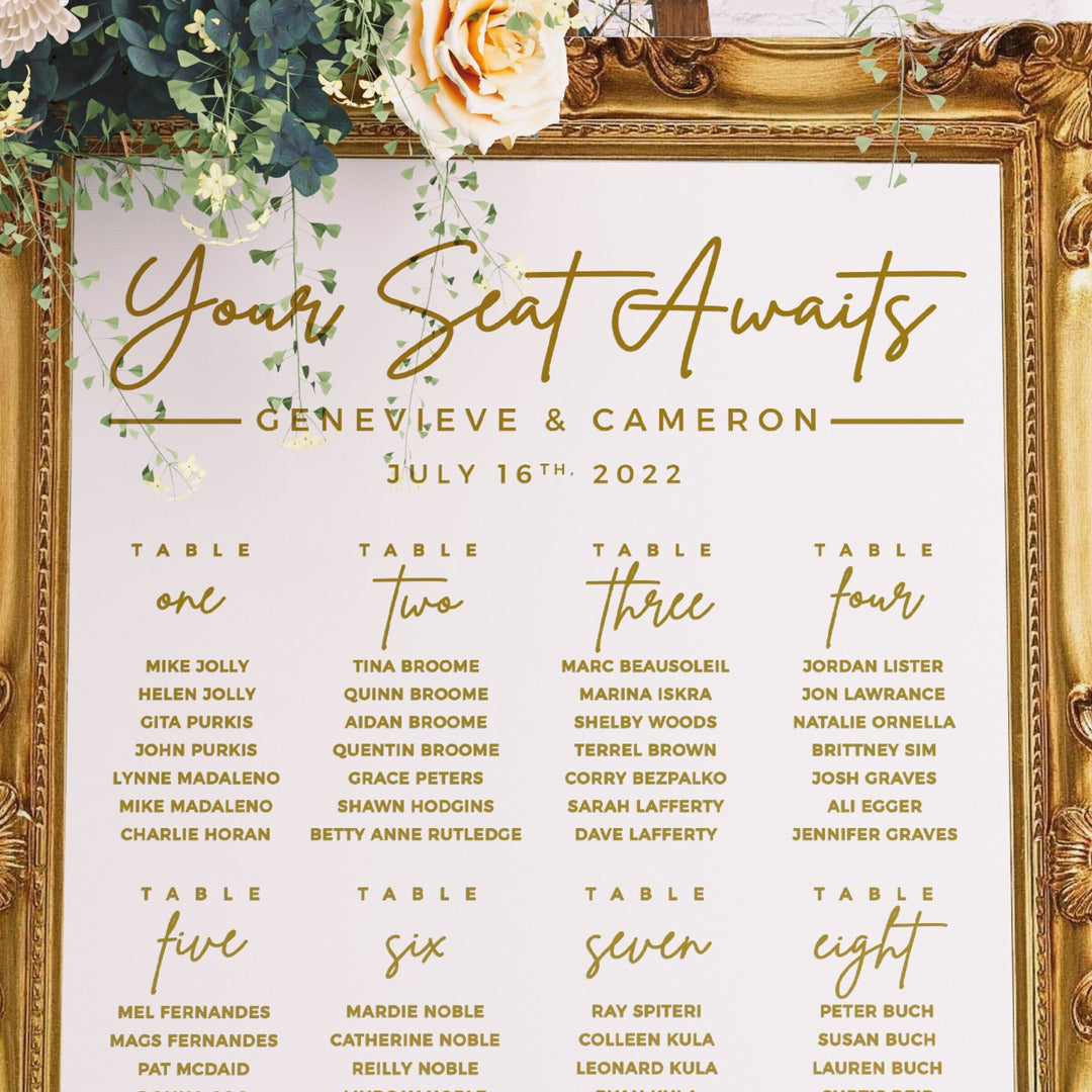 'Your Seat Awaits' Custom Seating Chart Header Decal  - METROPOLITAN GALA
