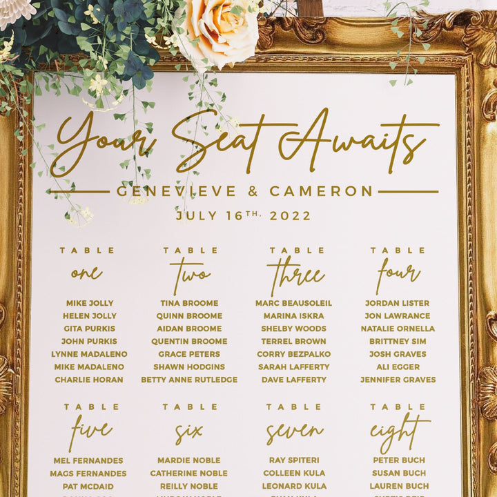'Your Seat Awaits' Custom Seating Chart Header Decal  - METROPOLITAN GALA