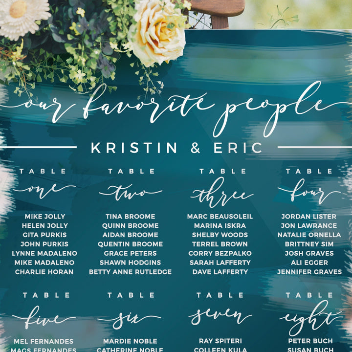 'Our Favorite People' Custom Seating Chart Header Decal - ROMANTIC SOIRÉE