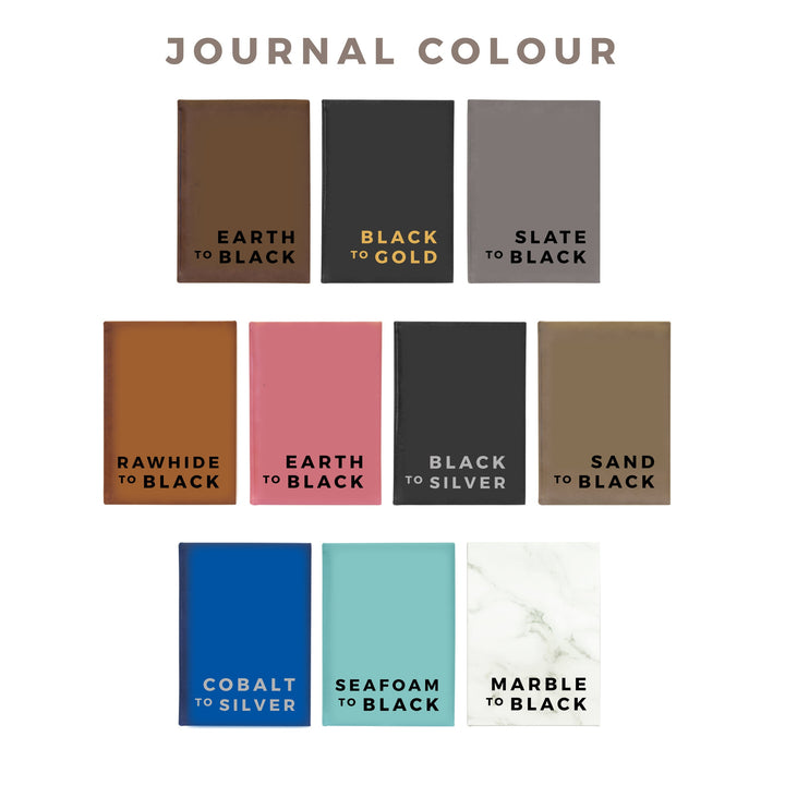 Custom Gratitude Journal, Daily Planner Notebook, Grateful Planner - MultiColoured Cruelty-Free Vegan Leather Gifts for Her Stocking Stuffer