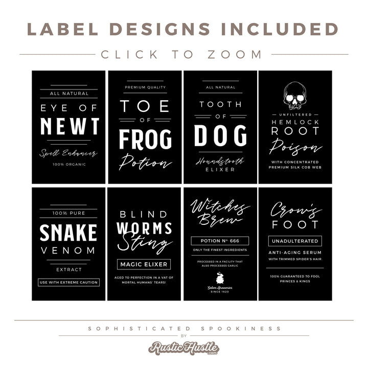 The Sophisticated Witches' Apothecary Labels