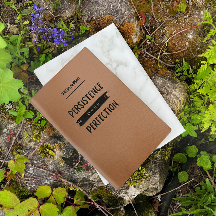 Daily Work Planner Notebook Custom Gratitude Journal - MultiColoured Cruelty-Free Leather, Gifts for Her Him Stocking Stuffer