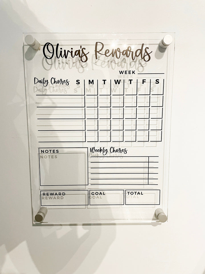 Kids' Custom 'Chores & Rewards' Weekly Routine Board