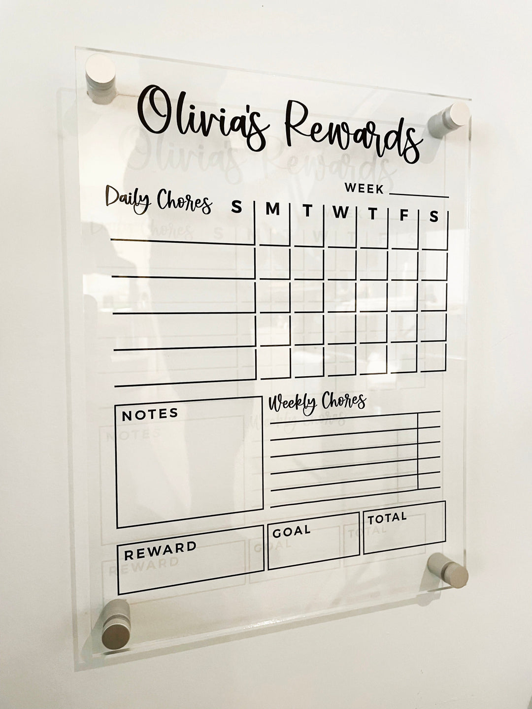 Kids' Custom 'Chores & Rewards' Weekly Routine Board