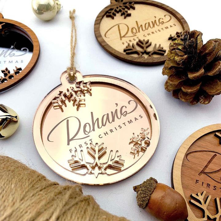 Custom 'Baby's First Christmas' Xmas Tree Ornament