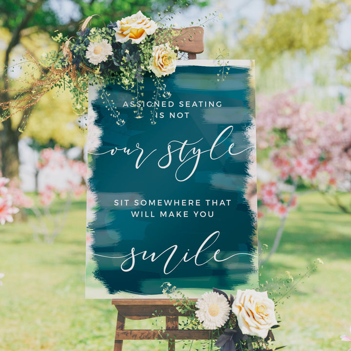 ASSIGNED SEATING IS NOT OUR STYLE Ceremony Decal - ROMANTIC SOIRÉE