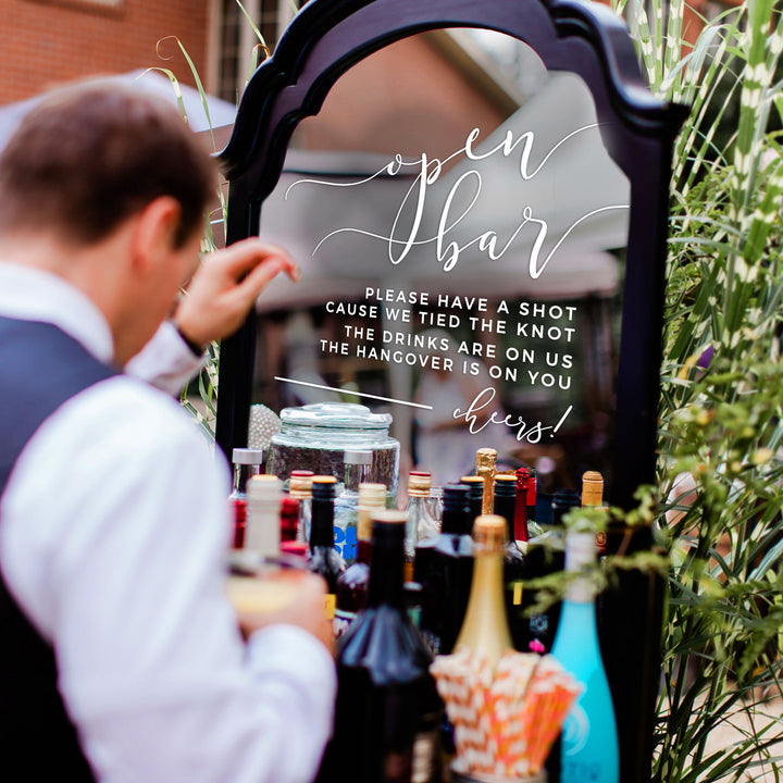 OPEN BAR WEDDING DECAL - ROMANTIC SOIRÉE