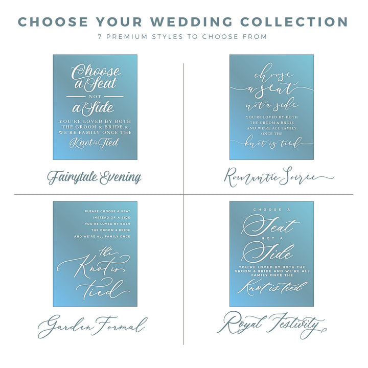 CHOOSE A SEAT, NOT A SIDE CEREMONY DECAL - GARDEN FORMAL