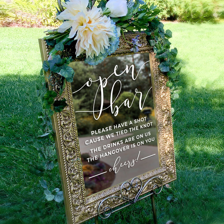 OPEN BAR WEDDING DECAL - ROMANTIC SOIRÉE