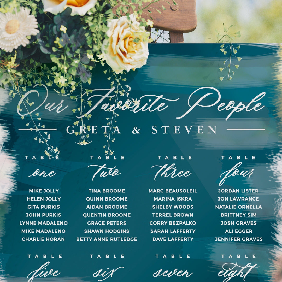 Our Favorite People Custom Seating Chart Header Decal - ROYAL FESTIVITY