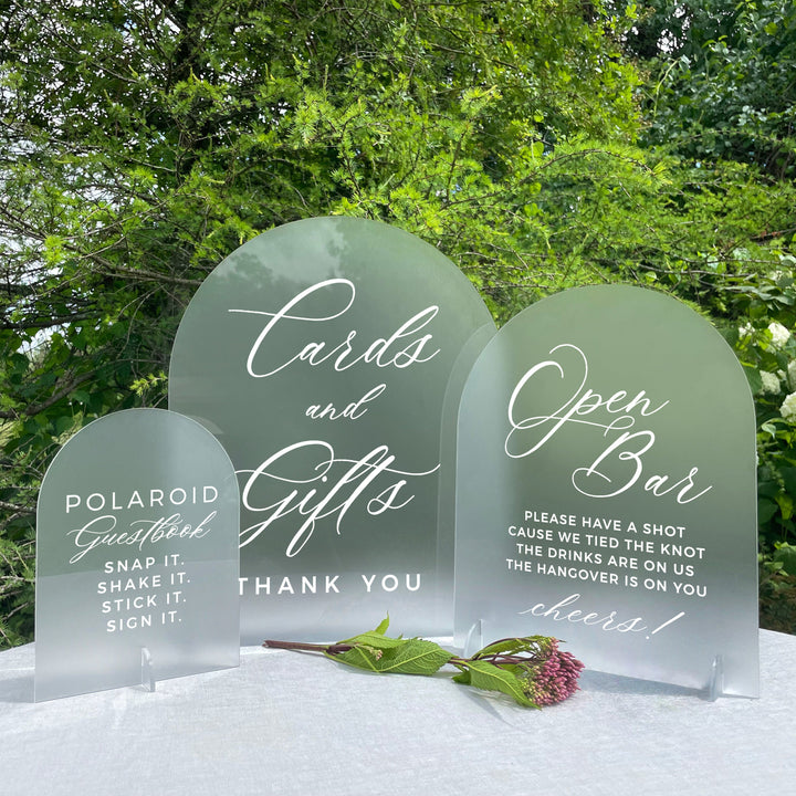 Frosted Arched Table Number Signs - ROYAL FESTIVITY