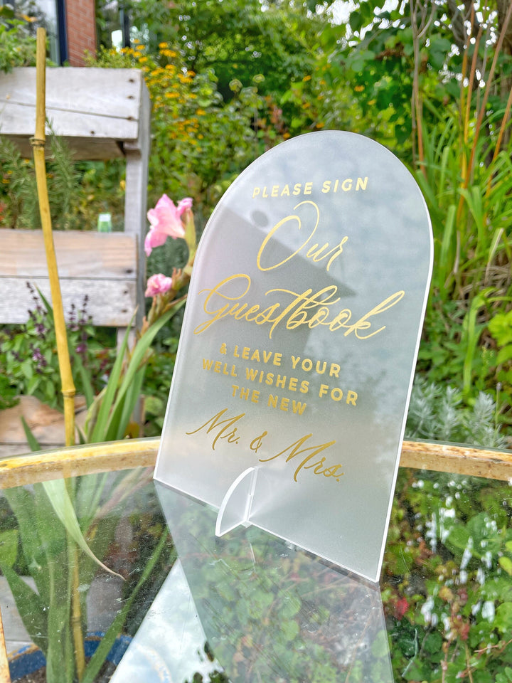 Frosted Arched Table Number Signs - ROYAL FESTIVITY