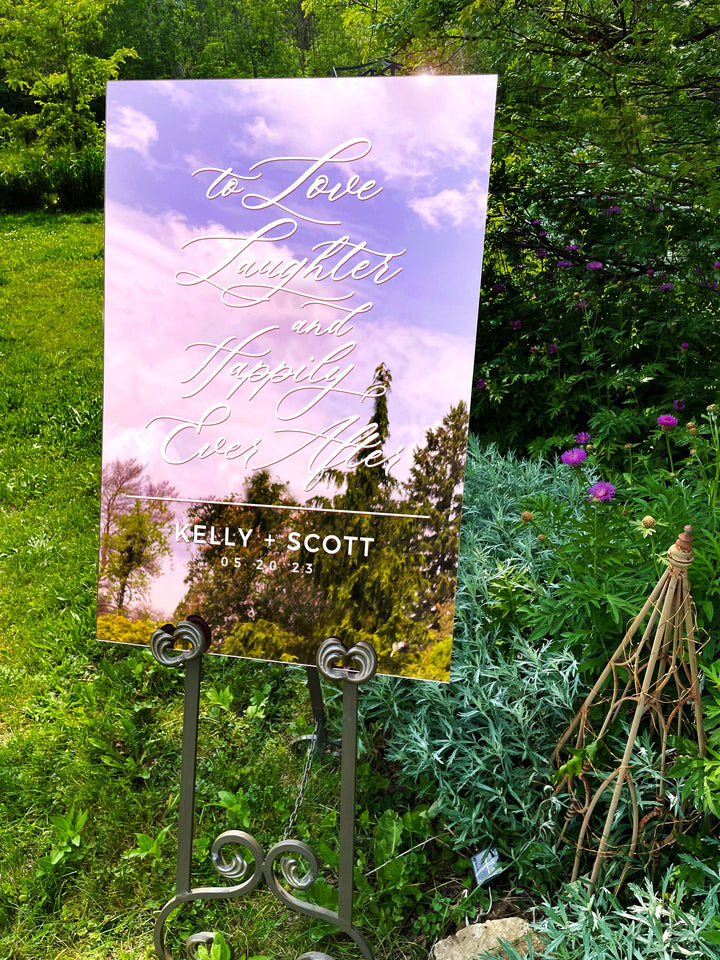 Love, Laughter + Happily Ever After Mirror Entry Sign - ROYAL FESTIVITY