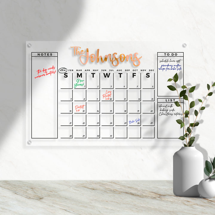 Custom 3D Text Perpetual Calendar - Large