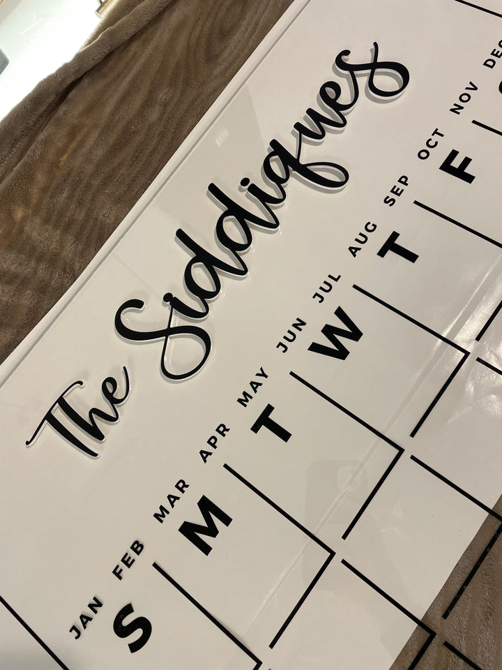 Custom 3D Text Perpetual Calendar - Large