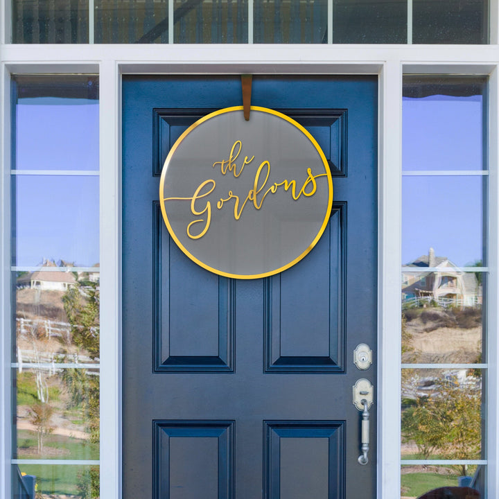 Custom 3D Minimal Wreath Door Hanger - Family Name