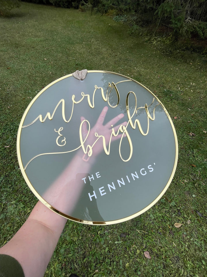 Custom 3D Minimal Wreath Door Hanger - Hello Fall