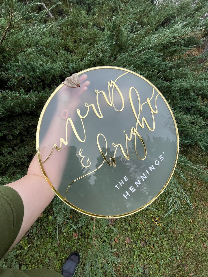Custom 3D Minimal Wreath Door Hanger - Welcome