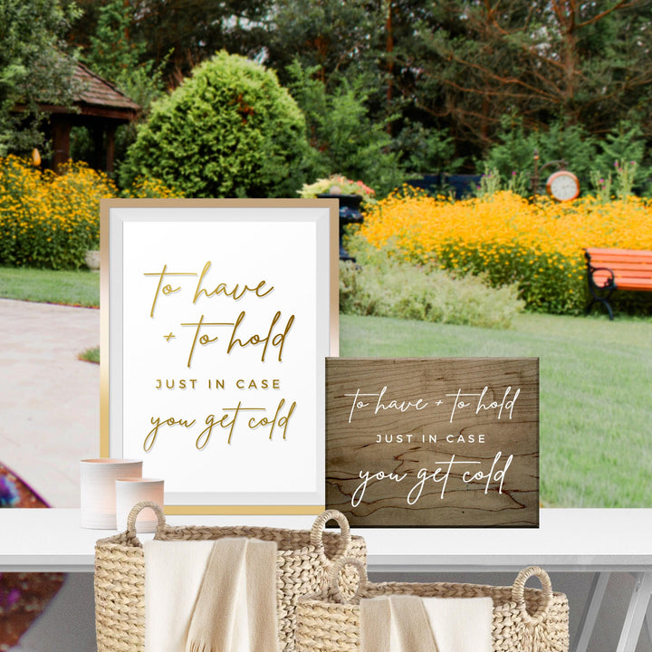 Blanket Basket Wedding Vinyl Decal: To Have and To Hold DIY Sign Sticker