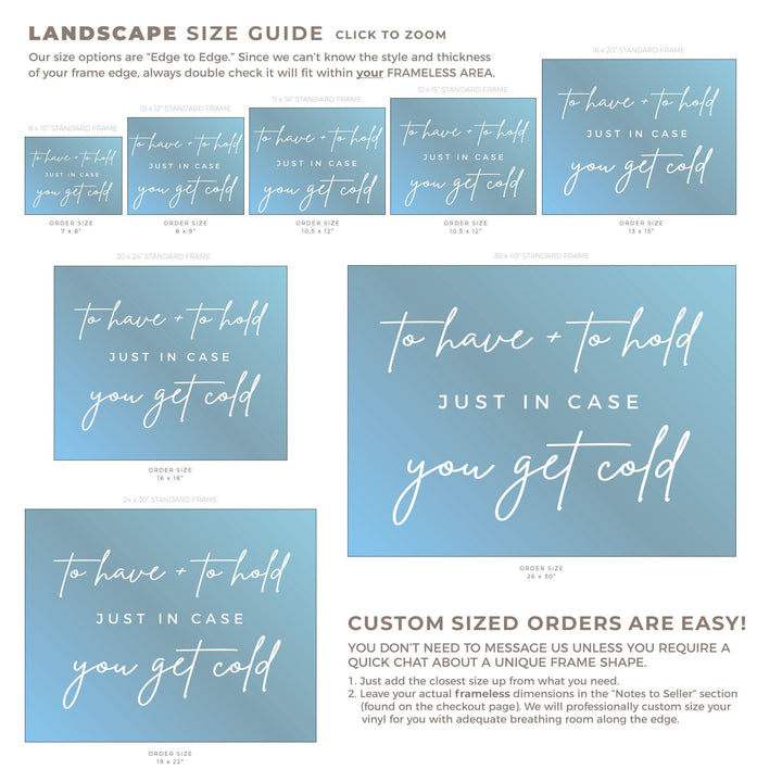 Blanket Basket Wedding Vinyl Decal: To Have and To Hold DIY Sign Sticker
