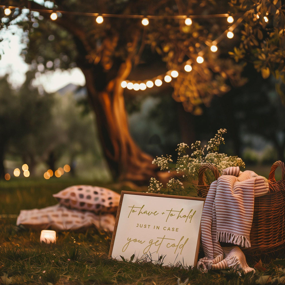 Blanket Basket Wedding Vinyl Decal: To Have and To Hold DIY Sign Sticker