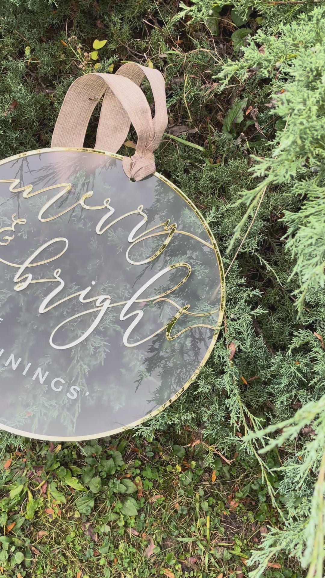 'HAPPY Holidays' Custom 3D Minimal Wreath Door Hanger