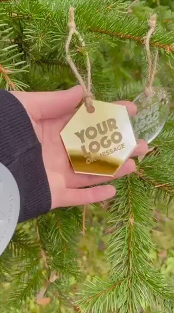 Custom Golf Team or Golf Club Christmas Tree Ornaments, Bulk Wholesale Logo Sports Team Gifting, Corporate Holiday Stocking Stuffers