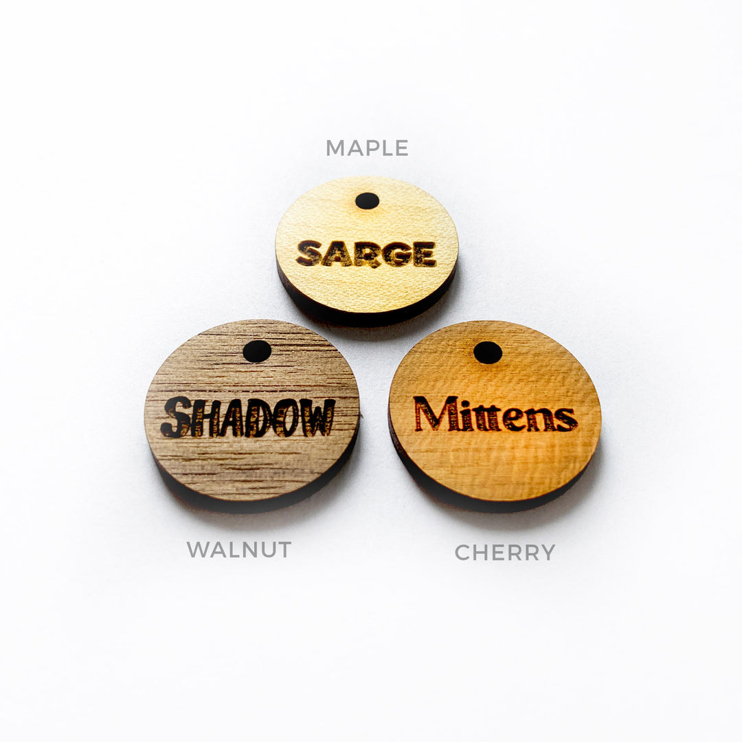 Custom Mirror or Wood Pet Tag, Personalized Cat and Dog Pet ID Tags, Pet Gift, Customized Lost Pet Tag, Rose gold, Gold, Silver Mirror