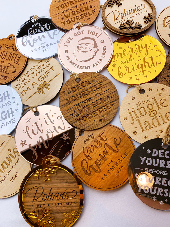 Engraved Christmas Ornament, Christmas Tree Decorations, The Most Wonderful Time, Stocking Stuffer Gift, Custom