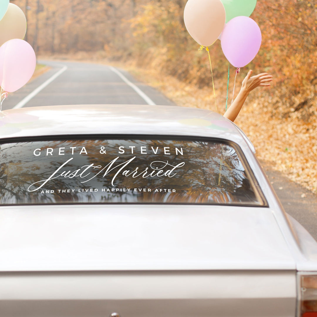 CUSTOM JUST MARRIED DECAL - ROYAL FESTIVITY