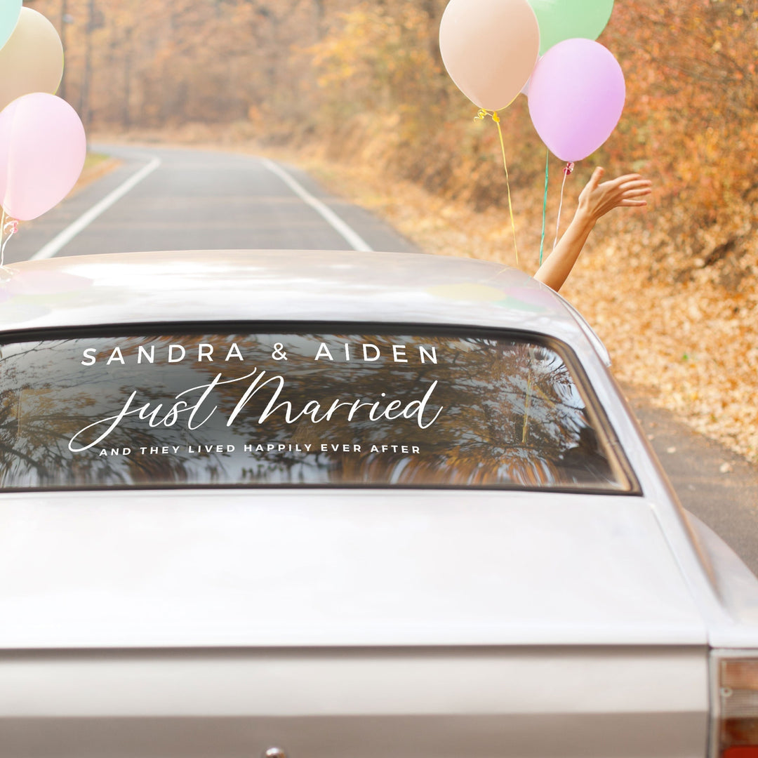 CUSTOM JUST MARRIED DECAL - RUSTIC BANQUET