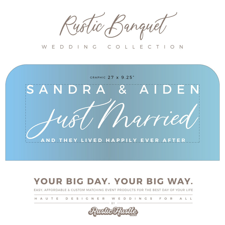CUSTOM JUST MARRIED DECAL - RUSTIC BANQUET