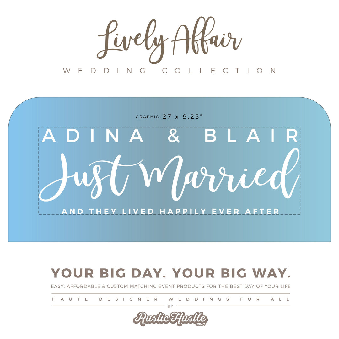 CUSTOM JUST MARRIED DECAL - LIVELY AFFAIR